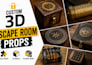 custom 3d escape room props, puzzle props, mystery game props